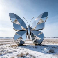 Stainless Steel Abstract Butterfly Sculpture