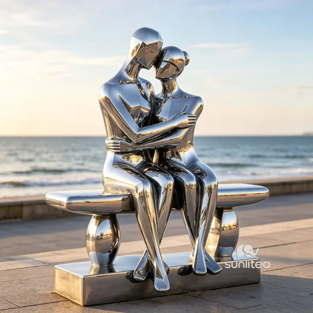 Stainless Steel Abstract Couple Sculpture