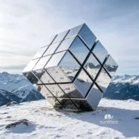Stainless Steel Abstract Cube Sculpture
