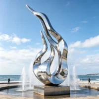 Stainless Steel Abstract Fire Sculpture
