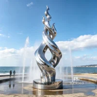 Stainless Steel Abstract Flame Sculpture