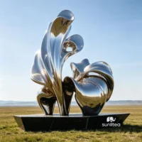 Stainless Steel Abstract Flower Sculpture