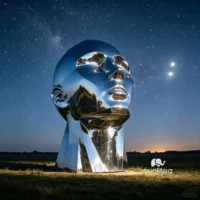 Stainless Steel Abstract Head Sculpture