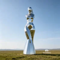 Stainless Steel Abstract Human Sculpture