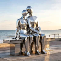 Stainless Steel Abstract Lovers Sculpture