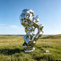Stainless Steel Abstract Rock Sculpture