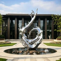 Stainless Steel Abstract Wave Sculpture