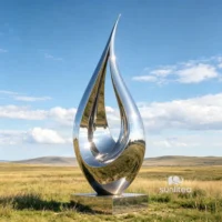 Stainless Steel Flame Garden Sculpture